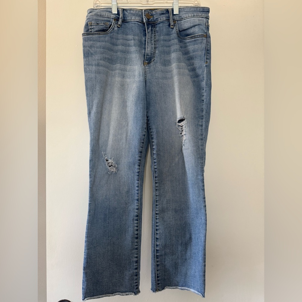 Kut high rise cropped straight jeans size 10
